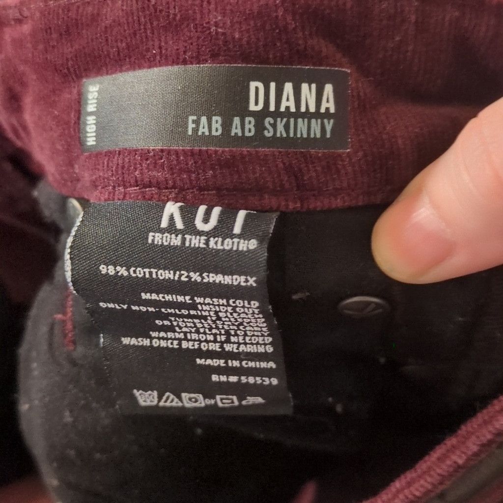 Other Kut from the kloth skinny purple corduroy jeans size 00 Size 24" / US 00 / IT 34 - 3 Thumbnail