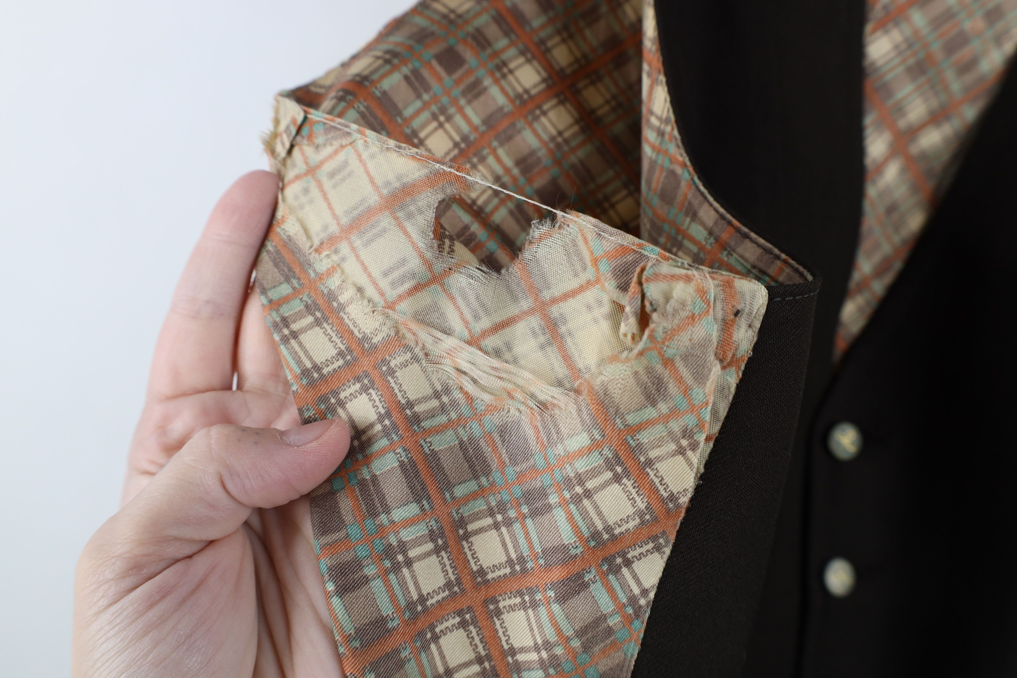 Vintage Vintage 50s 60s Rockabilly Wool Silk Suit Vest Jacket Brown Size US L / EU 52-54 / 3 - 5 Thumbnail