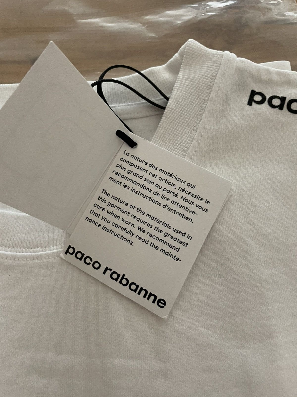 Paco Rabanne Rabanne white t-shirt shoulder logo Size L / US 10 / IT 46 - 3 Thumbnail
