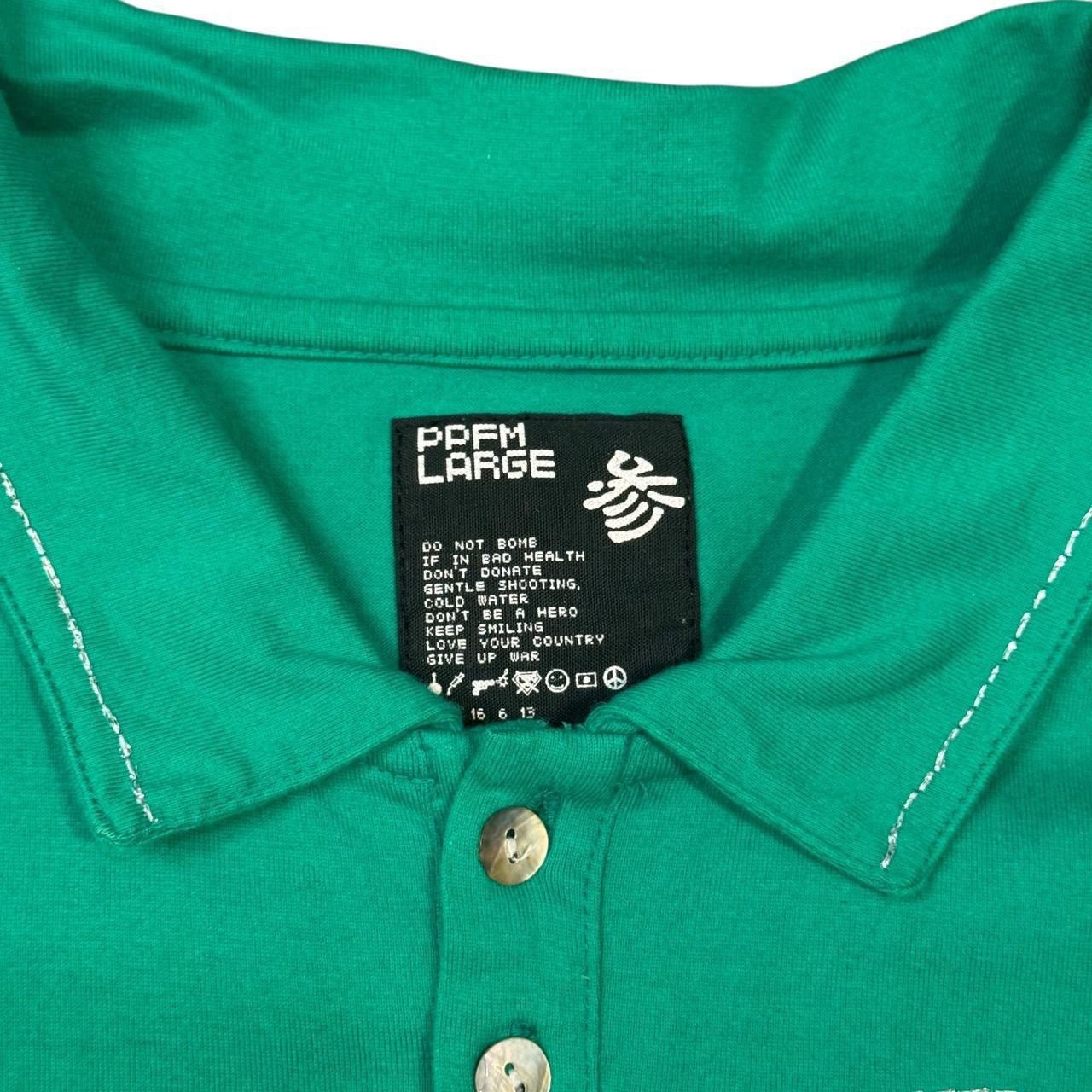 PPFM PPFM TIME WILL SMOTHER YOU & I WILL TOO Polo Shirt Green Y2K Size US L / EU 52-54 / 3 - 3 Thumbnail