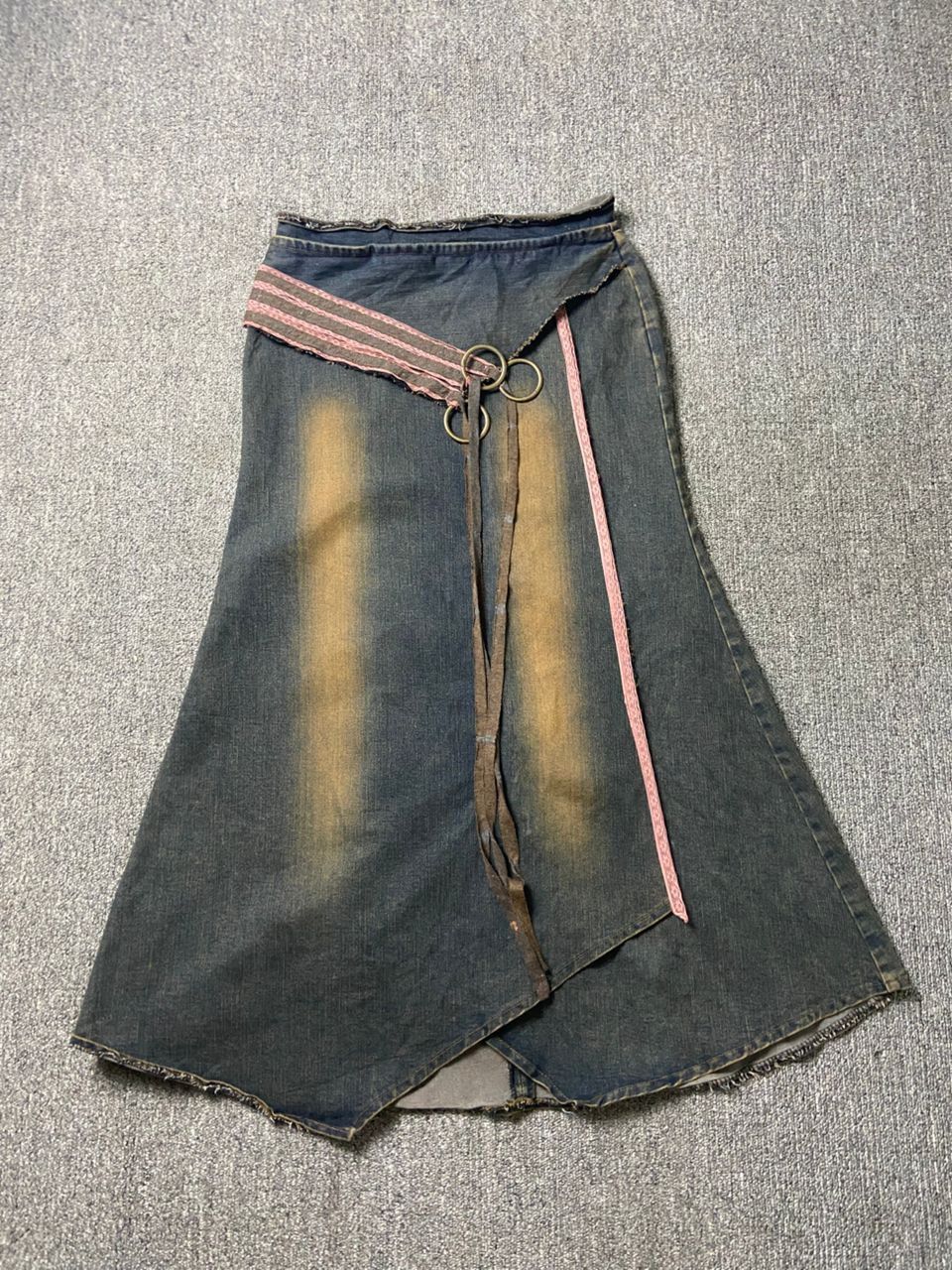 Japanese Brand Blue Jam Brand Asymmetrical Layered Denim Skirt (195) Size 28" / US 6 / IT 42 - 1 Thumbnail