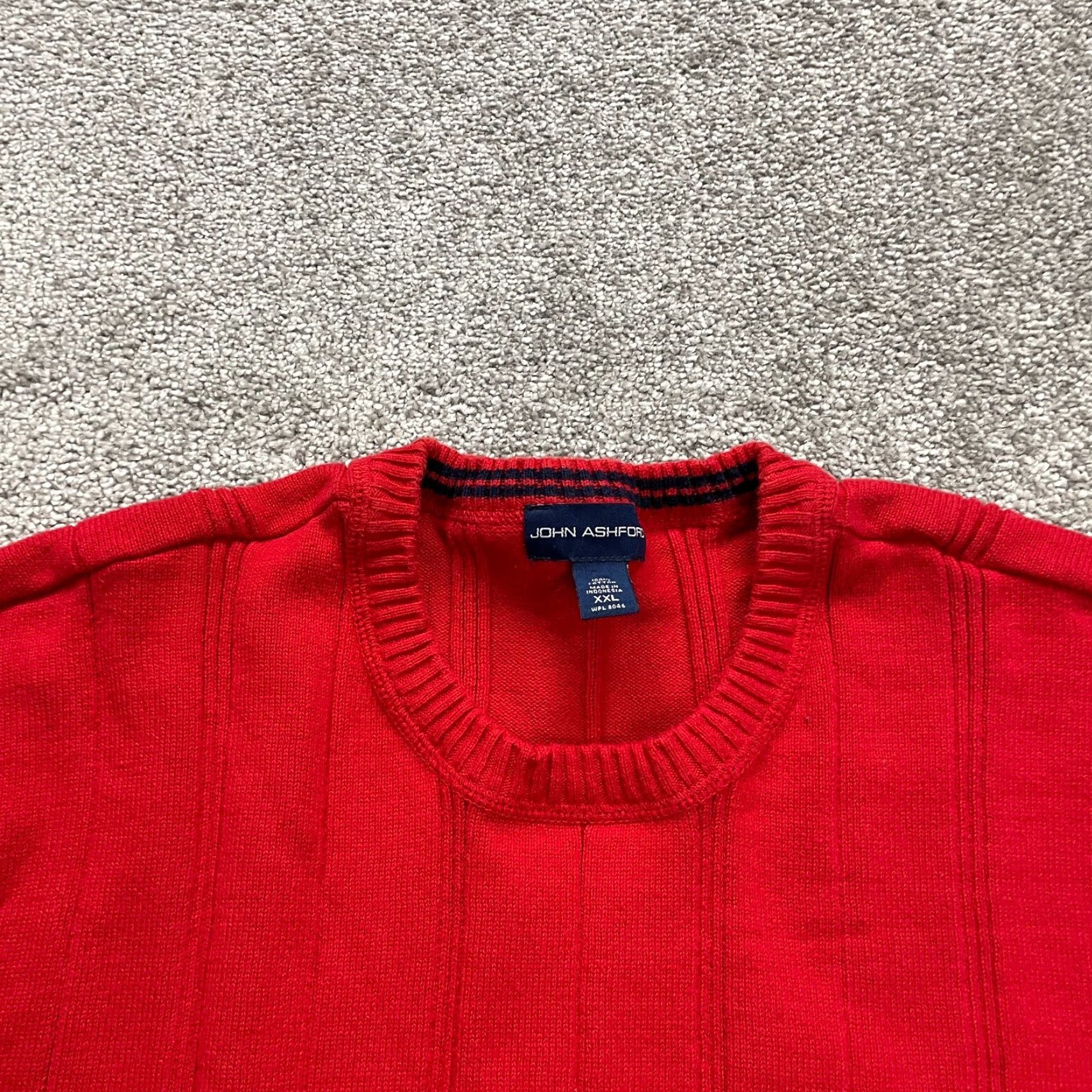 Vintage VINTAGE is not used here; use given: John Ashford Pullover Sweater Mens 2XL Red Knit Crew Neck Cotton Solid Long Sleeve Regular Fit Casual Business Size US XXL / EU 58 / 5 - 3 Thumbnail