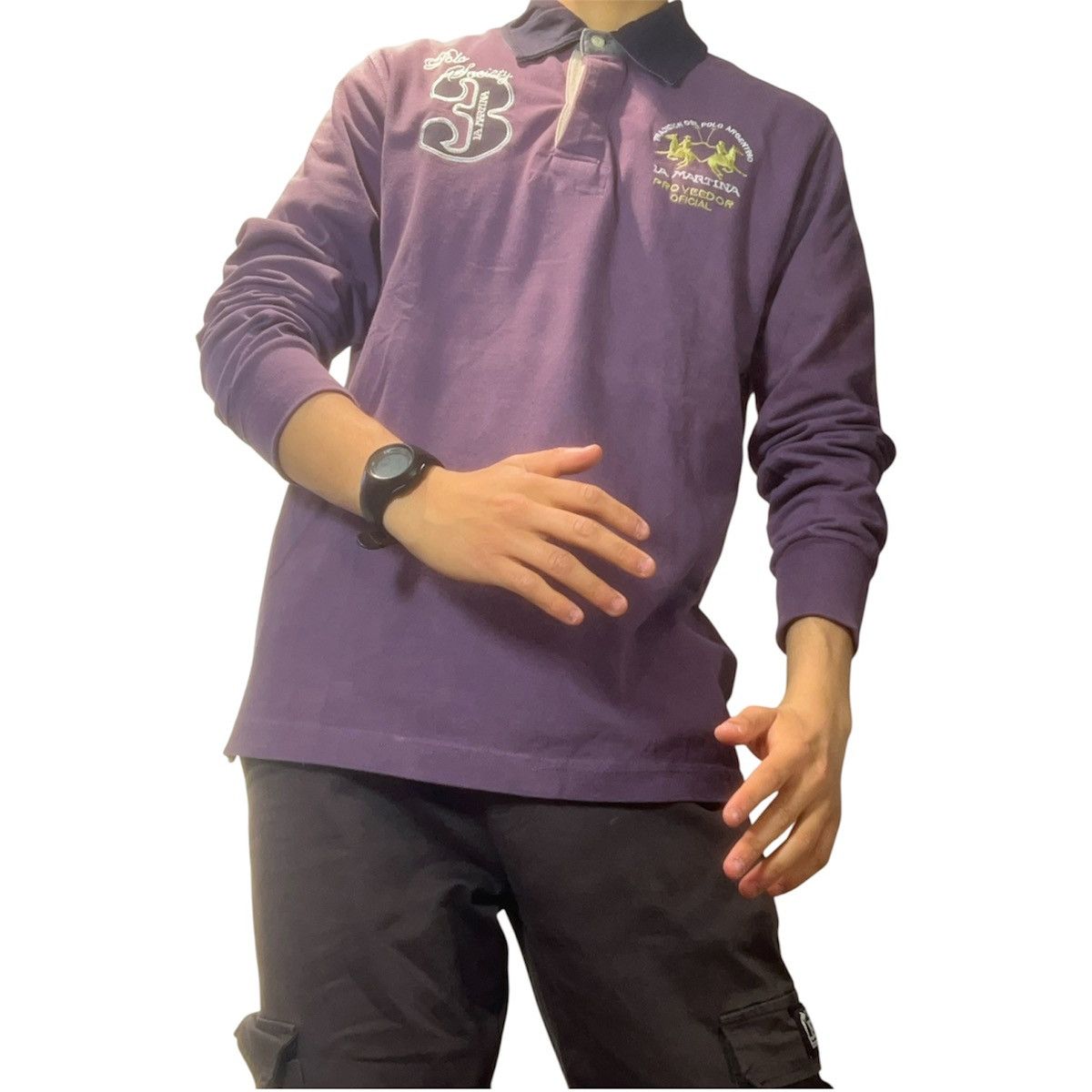 La Martina La Martina Polo Rugby Shirt 2006 Purple Size M Rare Vintage Size US M / EU 48-50 / 2 - 2 Thumbnail