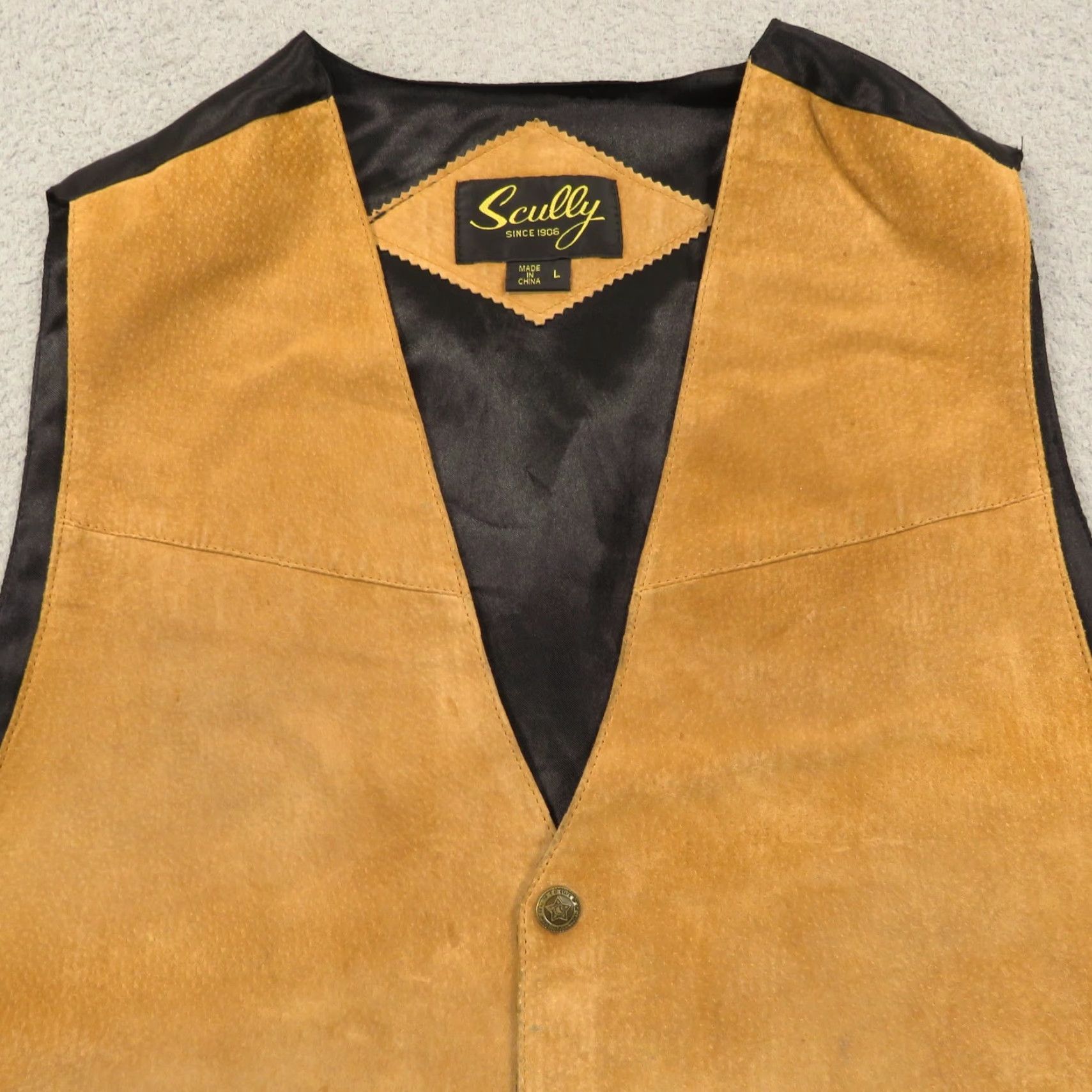 Scully Scully Leather Vest Mens Large Brown Suede Western Waistcoat Outlaw Buckleback Vintage Size US L / EU 52-54 / 3 - 3 Thumbnail