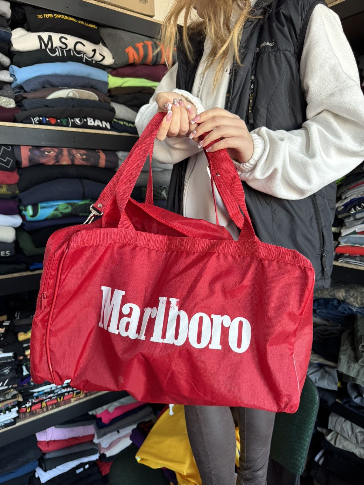 最も  × Streetwear × Marlboro Vintage gym for bag big Marlboro 90s たばこ