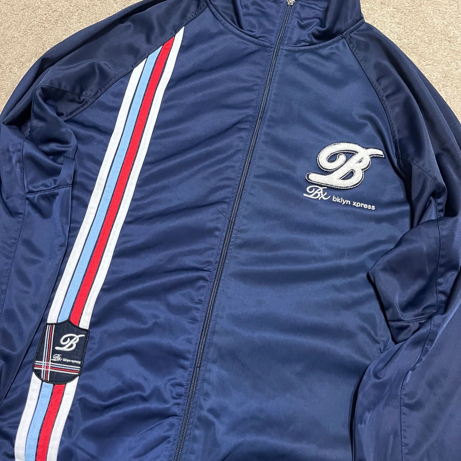 Other Brooklyn Express Y2K Baby Blue/Red Striped Track Jacket XL Size US XL / EU 56 / 4 - 3 Thumbnail