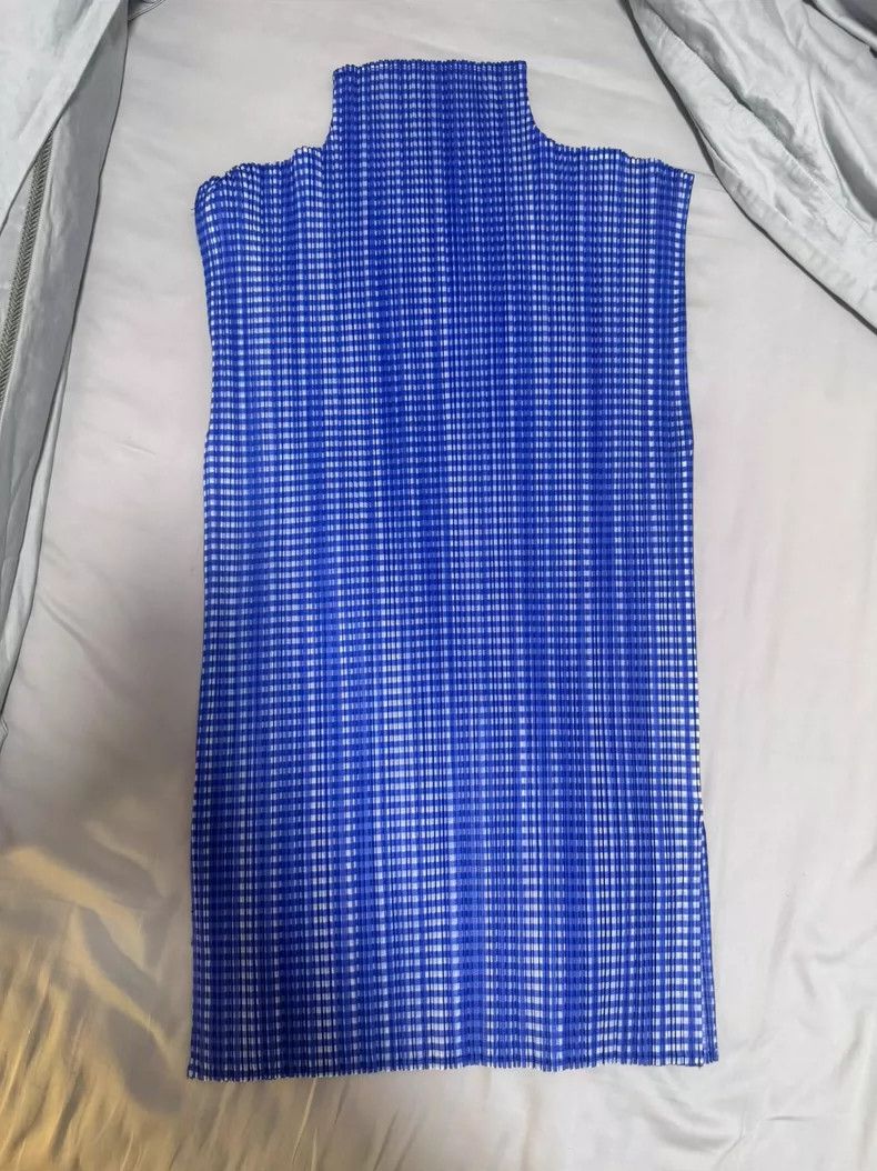 Issey Miyake Issey Miyake size:f Blue checkered top Size S / US 4 / IT 40 - 3 Thumbnail