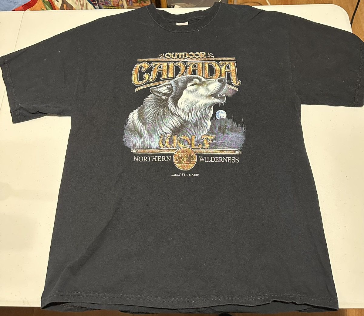 Vintage Vintage Y2K Wolf graphic animal T-shirt Size US XL / EU 56 / 4 - 3 Thumbnail