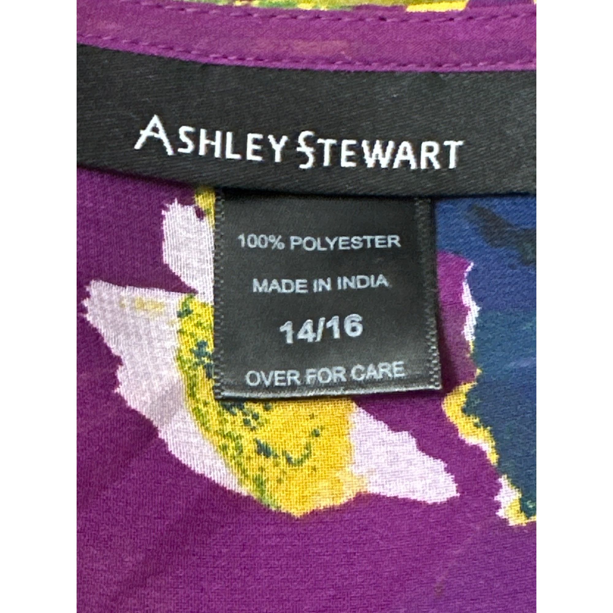 Other Ashley Stewart Size 14 Purple Sheer Floral Dress High Low He Size XL / US 12-14 / IT 48-50 - 9 Thumbnail