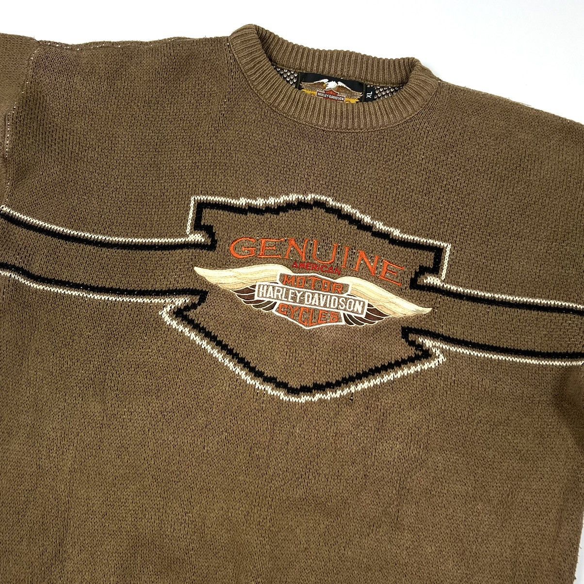 Harley Davidson × Vintage Vintage Harley Davidson USA Big Logo Knit Sweater Size XL Size US XL / EU 56 / 4 - 3 Thumbnail