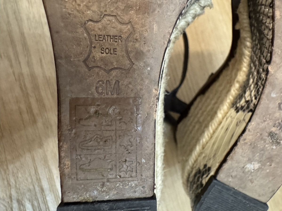 Tory Burch Tory Burch Python Leather Espadrille Wedge Ankle Strap 37 Size US 7 / IT 37 - 9 Thumbnail