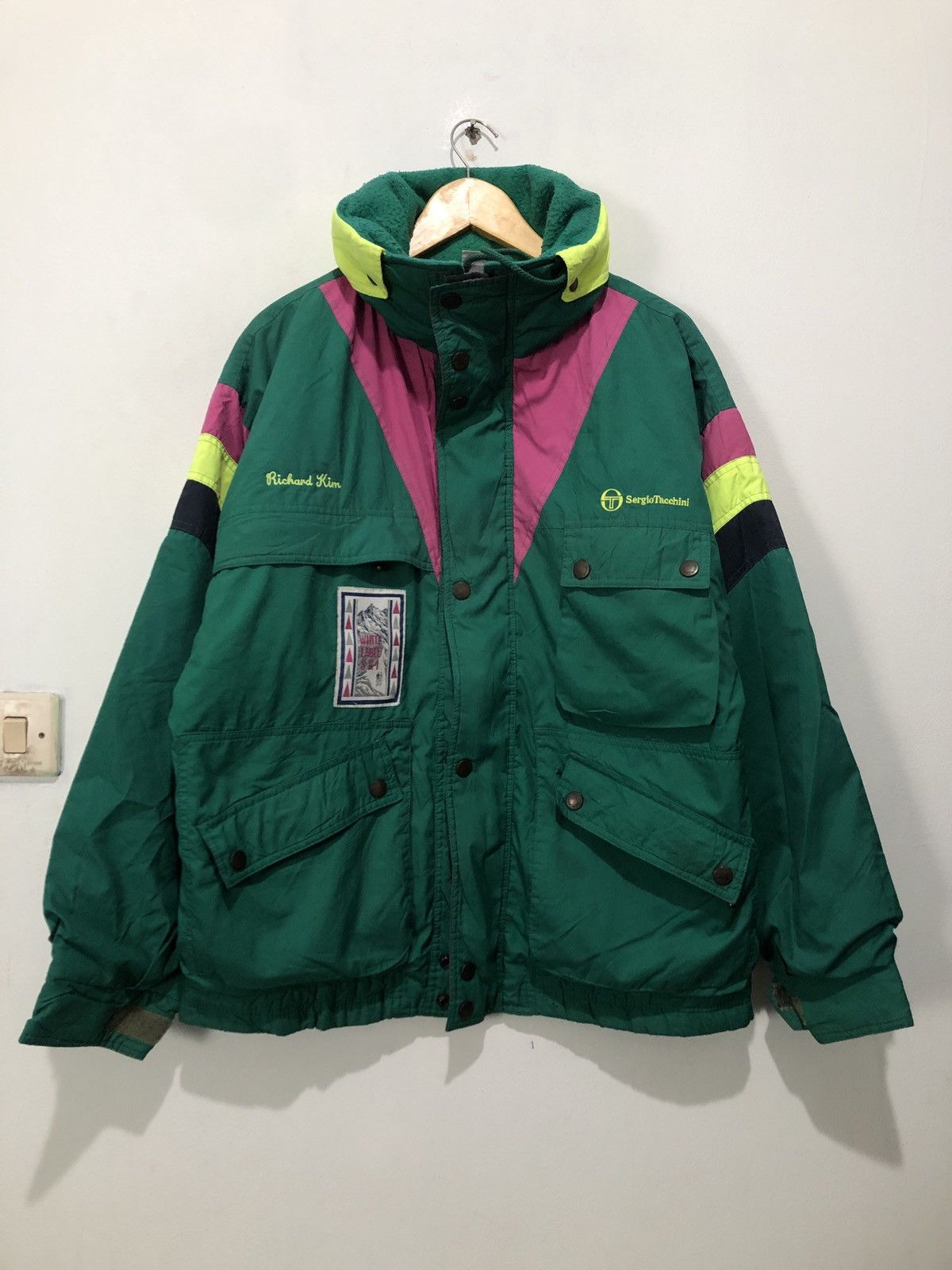 image of Sergio Tacchini White Label Ski Jacket in Green, Men's (Size Large)