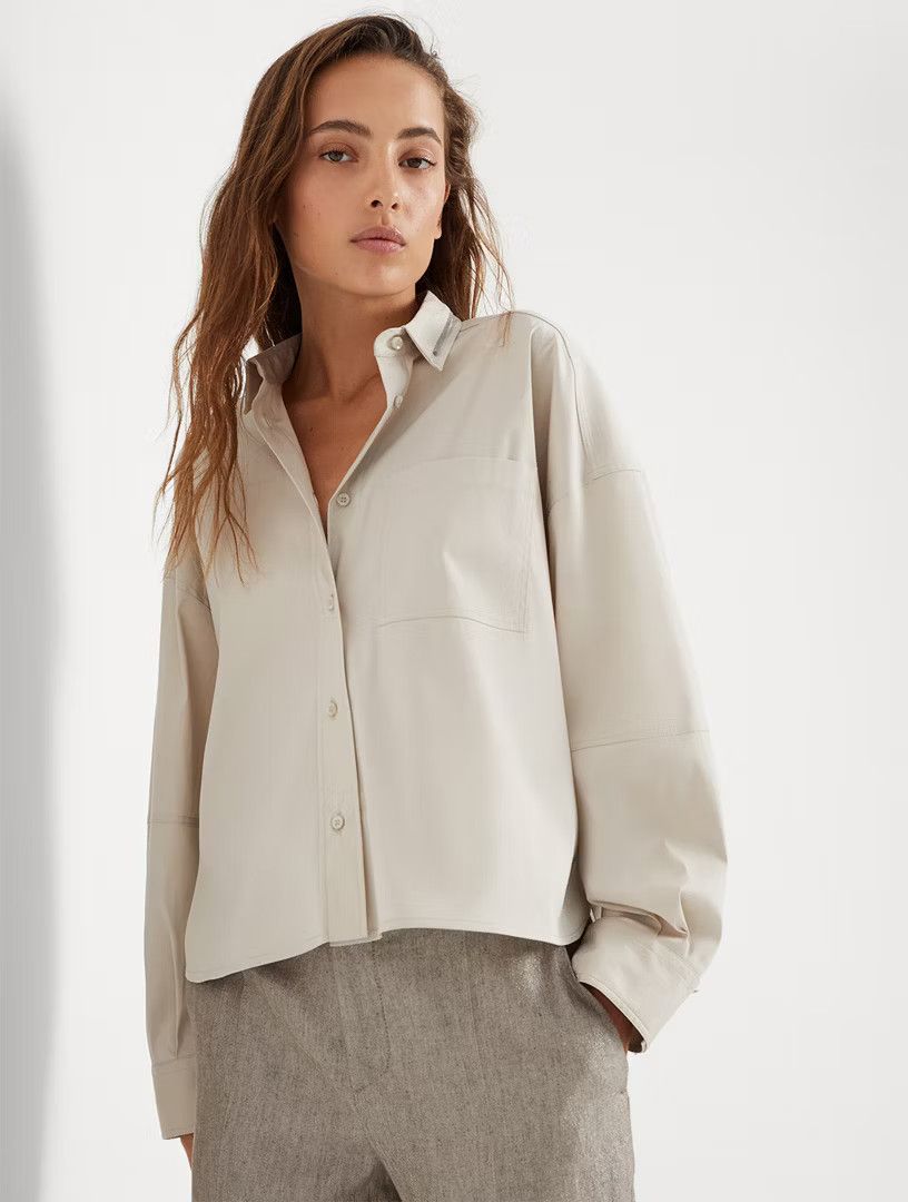Brunello Cucinelli o1la1rc1a0425 Blouse in Light Brown Size M / US 6-8 / IT 42-44 - 3 Thumbnail
