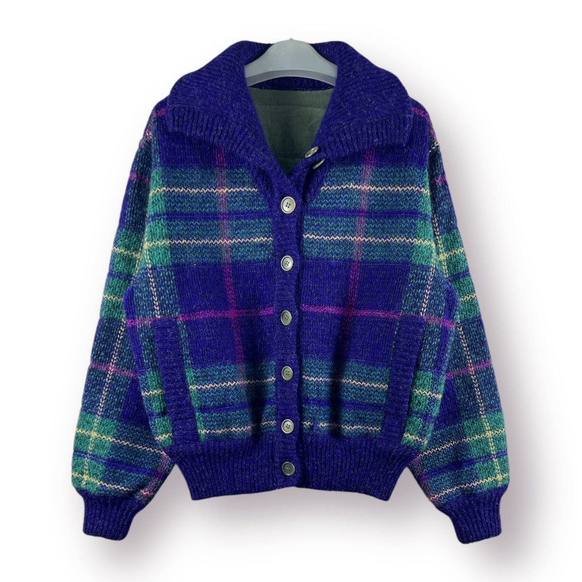 🔥 VINTAGE REVERSIBLE KNIT TARTAN ISSEY MIYAKE STYLE BOMBER