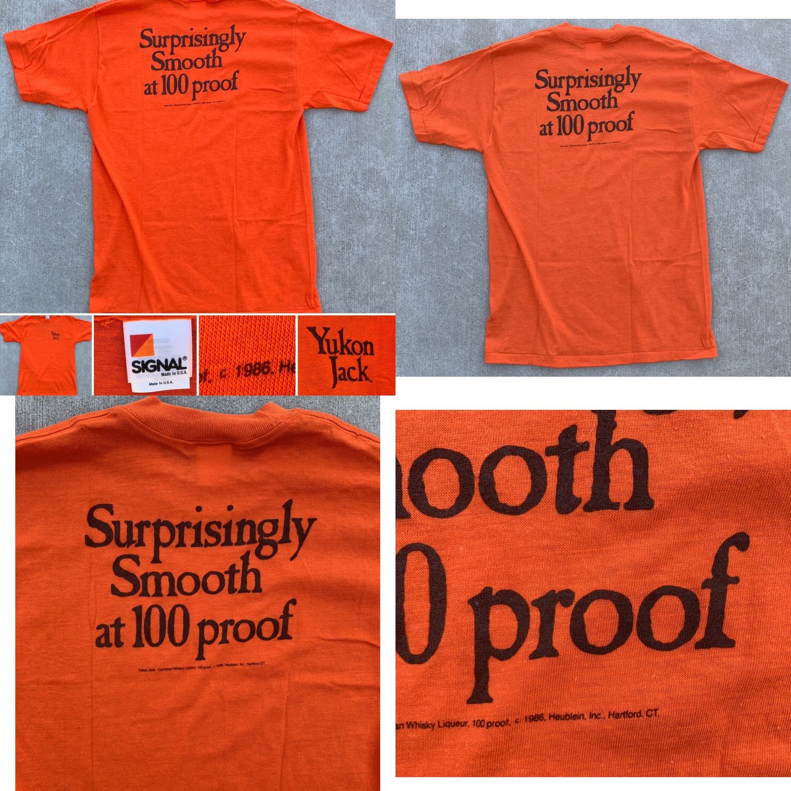 Vintage VINTAGE Yukon Jack Surprisingly Smooth At 100 Proof T Shirt c 1986 Single Stitch Size US M / EU 48-50 / 2 - 8 Thumbnail