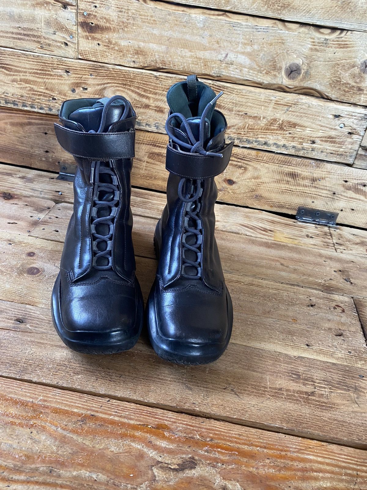 Prada Prada FW99 black vibram runway platform boots sz 36 Size US 5.5 / IT 35.5 - 8 Thumbnail