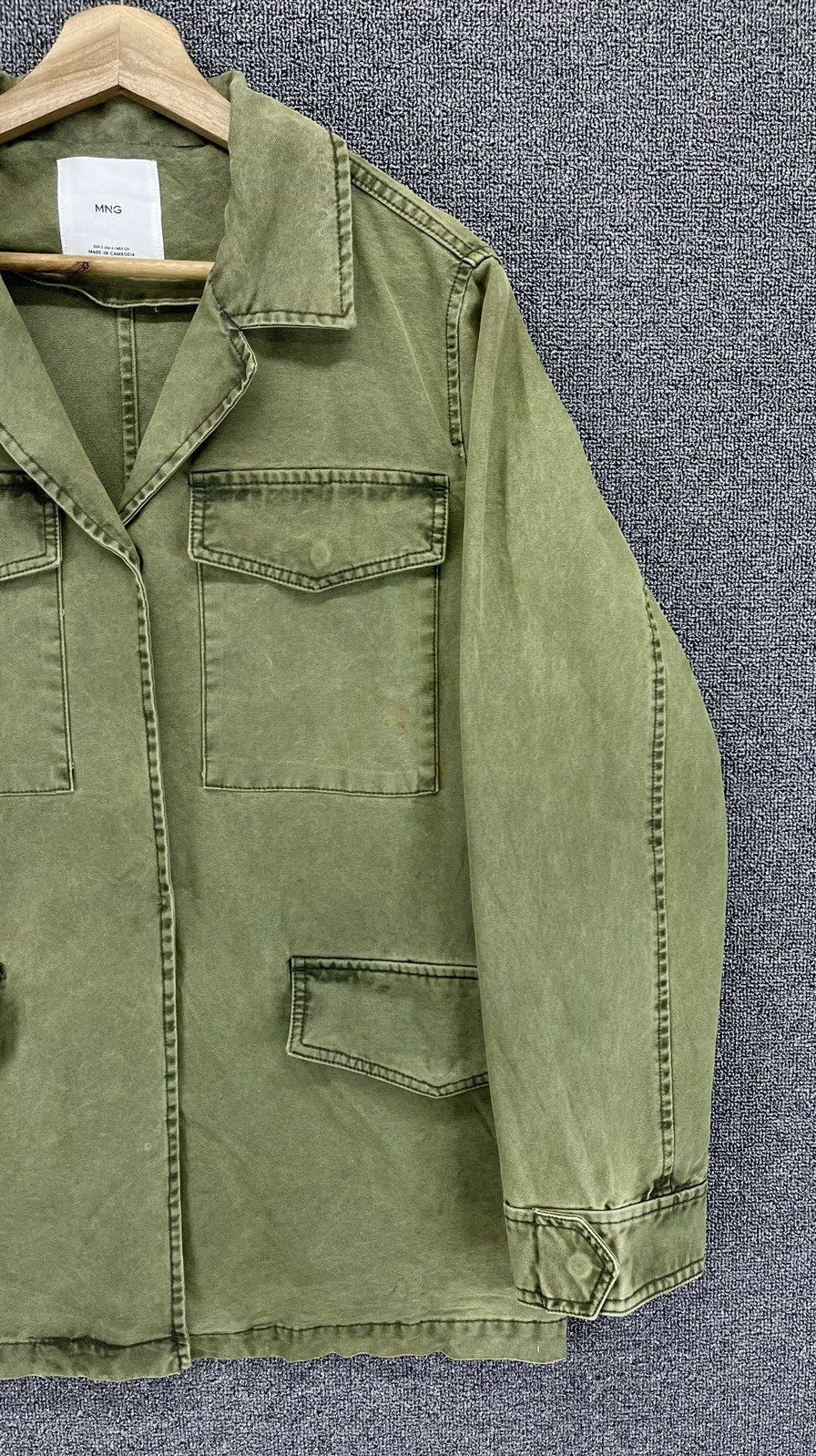 Mango Vintage MNG Military Army Olive Green Jacket Size US S / EU 44-46 / 1 - 3 Thumbnail