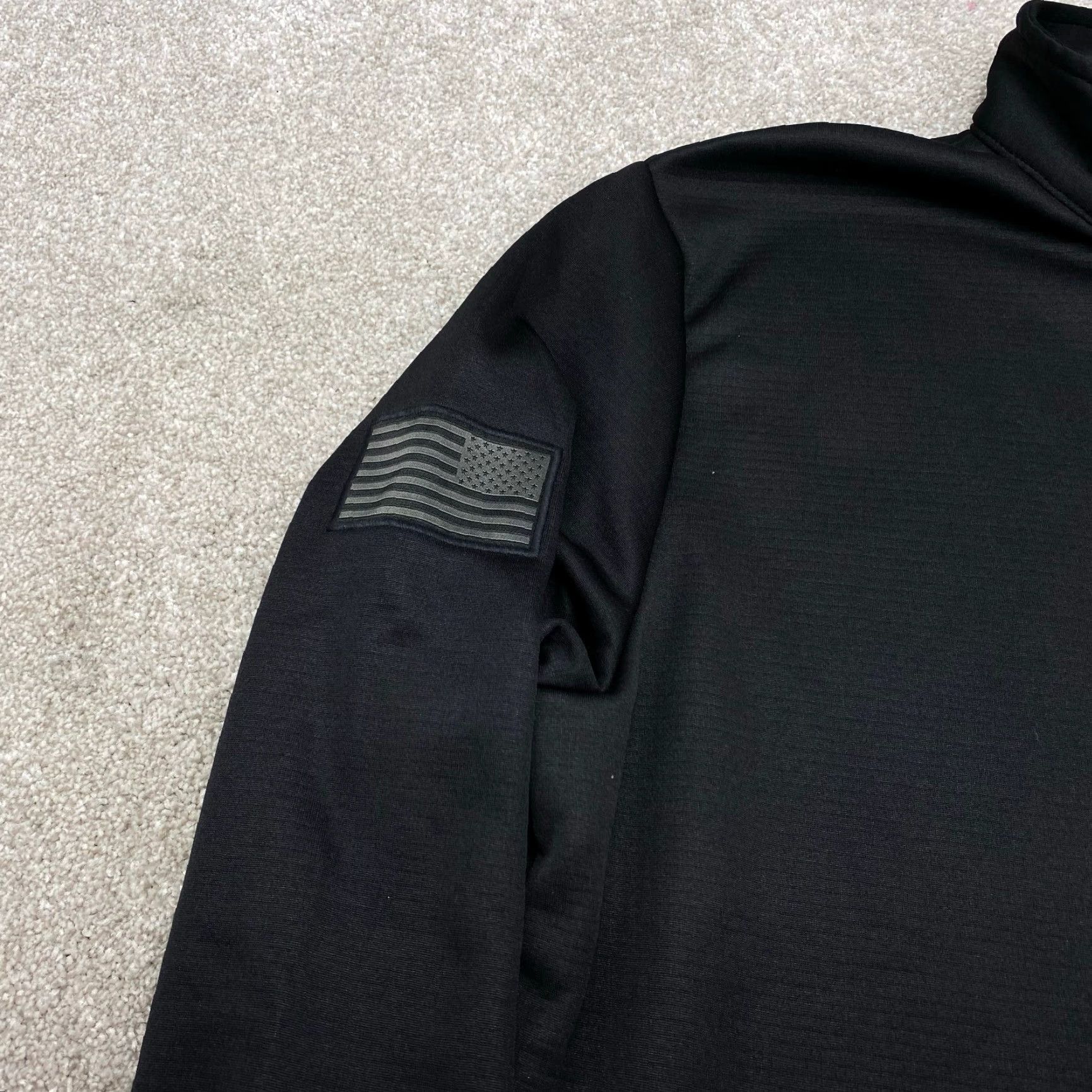 Vintage NWT Grunt Style 1/4 Zip Pullover Jacket Mens Medium Black Waffle Patch Flag Logo Patch Outdoor Patriotic 1/4 Zip Pocket Zip Size US M / EU 48-50 / 2 - 3 Thumbnail