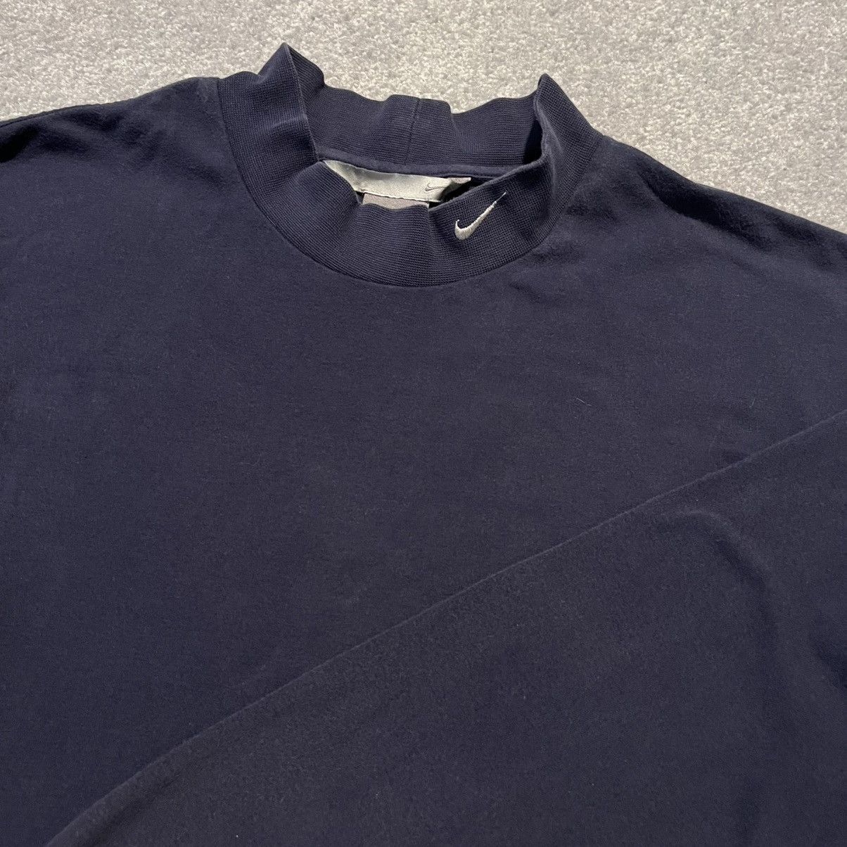 Nike × Vintage Vintage 2000s Nike Mock Neck Basic Logo Swoosh Longsleeve Size US XL / EU 56 / 4 - 1 Thumbnail