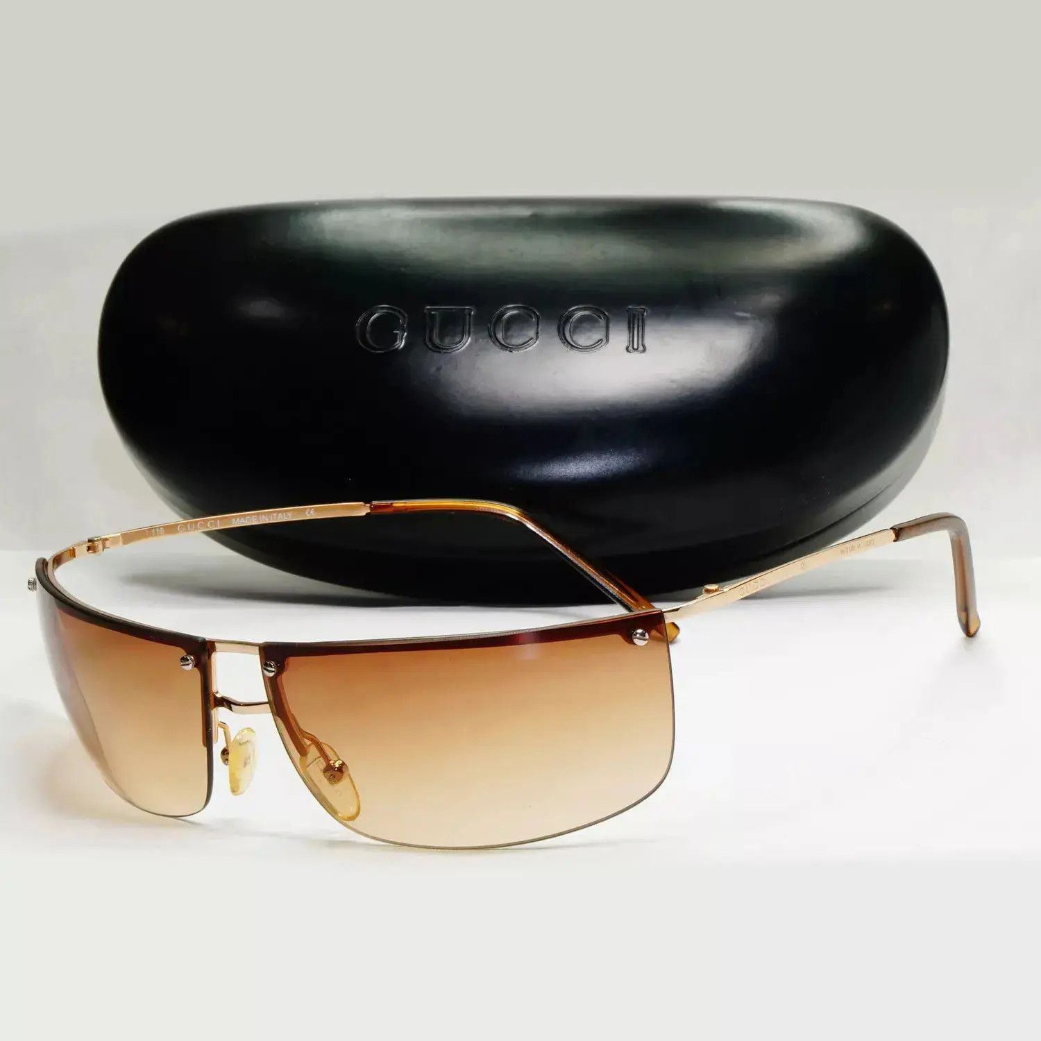 Gucci × Tom Ford × Vintage GUCCI Sunglasses Shield Wrap Rimless Ski Mask Tom Ford Era Size ONE SIZE - 1 Thumbnail