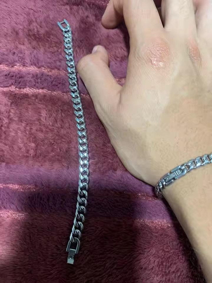 Jewelry 8 mm + 18 cm Cuban Chain Bracelets Size ONE SIZE - 4 Thumbnail