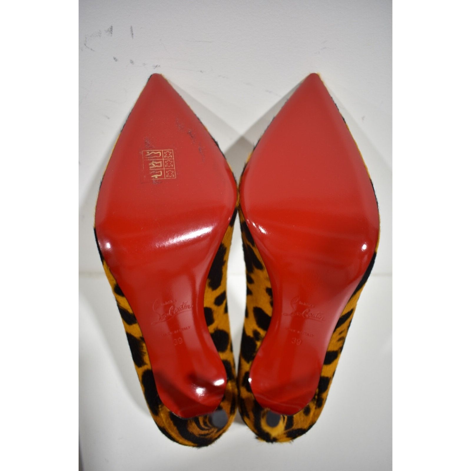 Christian Louboutin Kate 100 Spicy Pony Fur Leopard Black Brown Heel Pump 39 Size US 9 / IT 39 - 12 Thumbnail