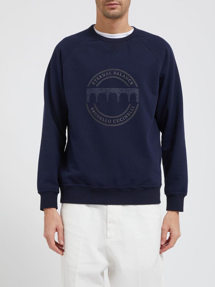 Brunello Cucinelli o1w1db10825 Sweatshirt in Blue Size US S / EU 44-46 / 1 - 1 Preview