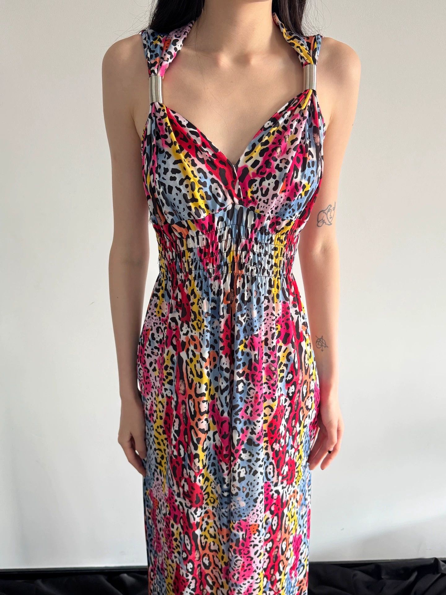 Other French Brand Leopard Print Dress 86B/64W/137L Size L / US 10 / IT 46 - 4 Thumbnail