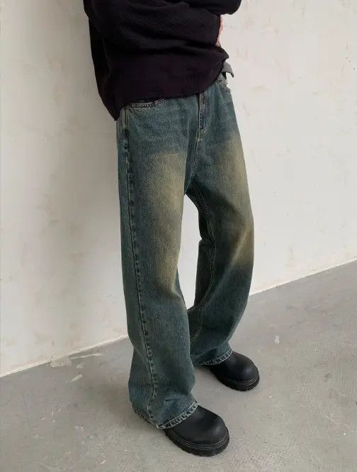 VIBE Cleanfit street vintage washed distressed straight jeans Size US 32 / EU 48 - 5 Thumbnail