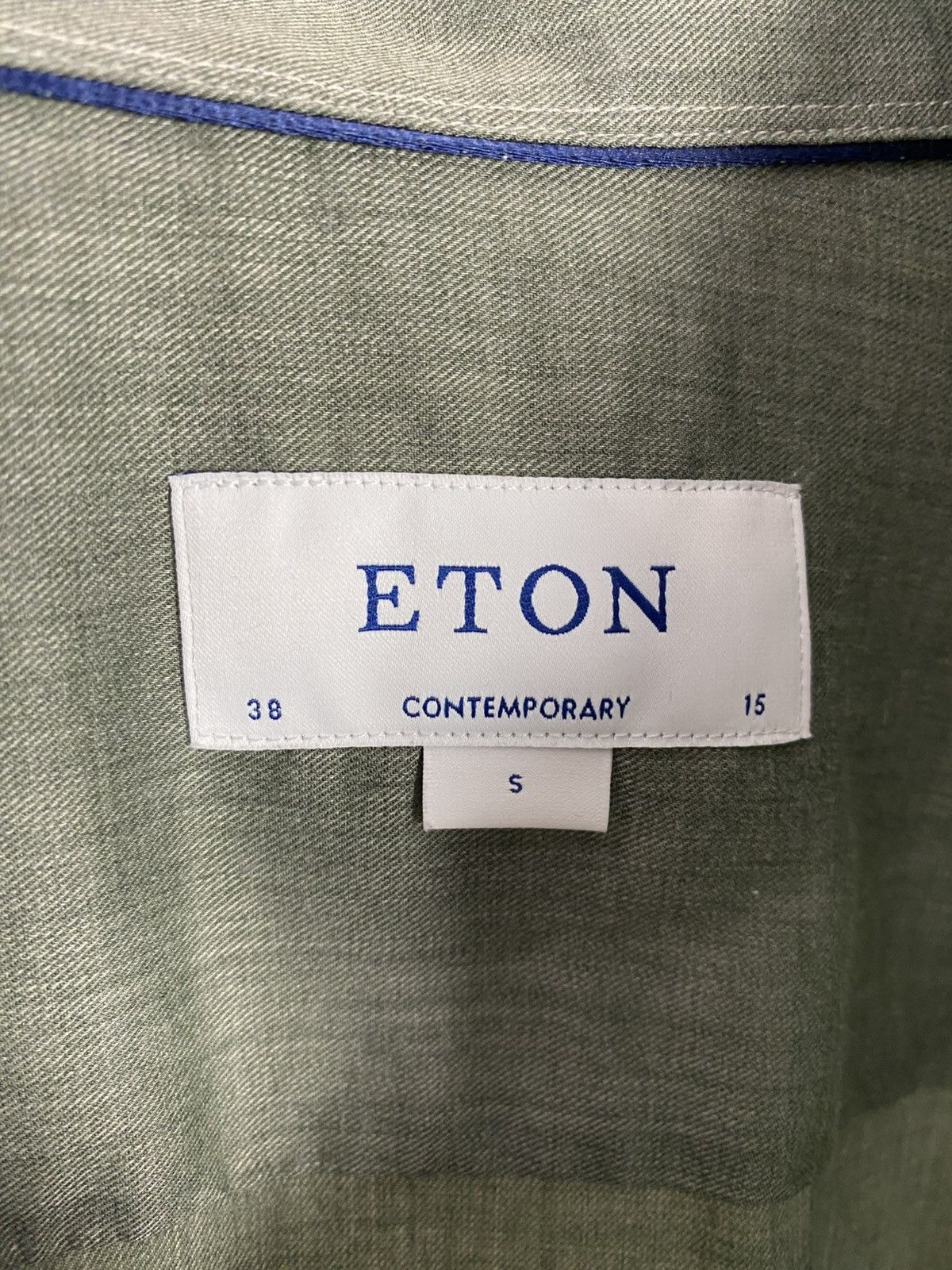 Eton Eton Contemporary Green Shirt Fine Light Twill Size US S / EU 44-46 / 1 - 4 Thumbnail
