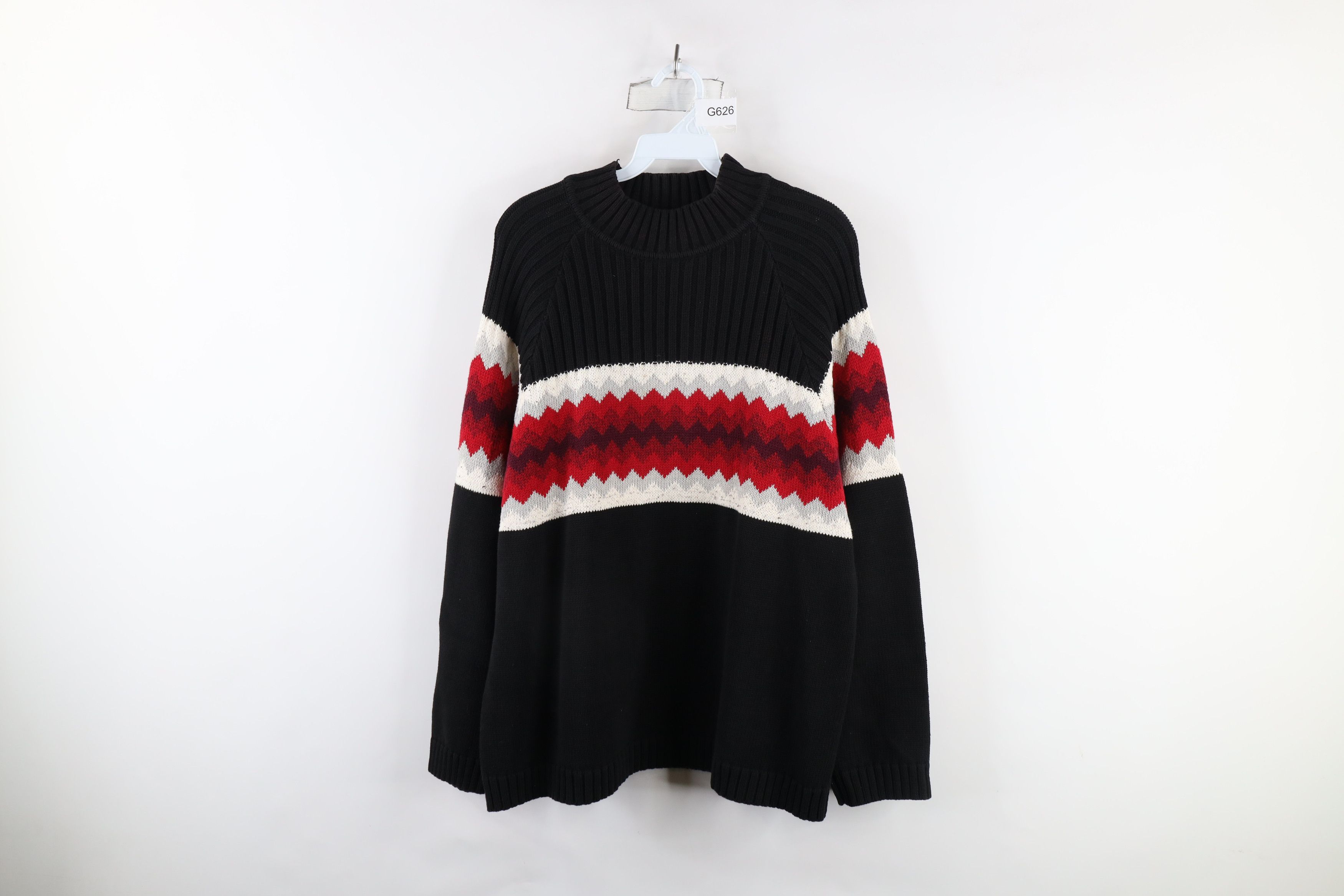 Vintage Vintage 90s Streetwear Chunky Ribbed Knit Mock Neck Sweater Size L / US 10 / IT 46 - 1 Thumbnail