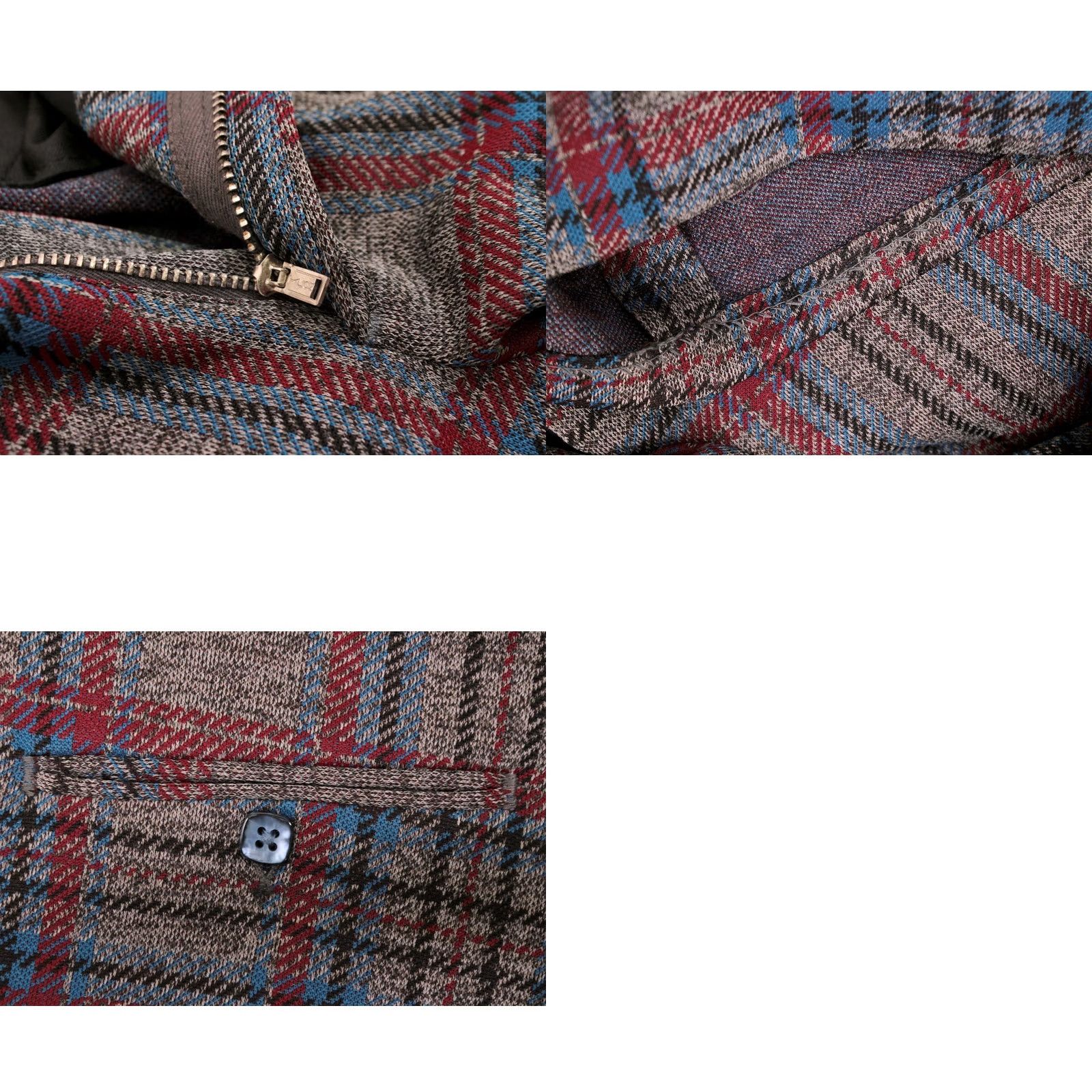 Farah VINTAGE Farah Mens VTG 1970s NOS Grey & Red Plaid Flare Pants Sz 27x32 70s Polyester Disco Size US 27 - 8 Thumbnail
