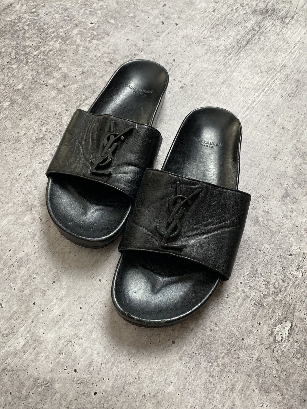 Saint Laurent Paris Saint Laurent Paris Leather Sandals Size US 7.5 / IT 37.5 - 3 Thumbnail