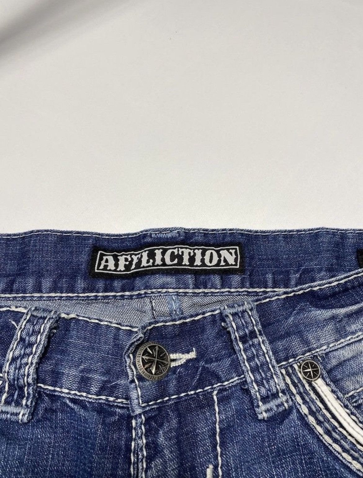 Affliction Y2K Affliction Cross Embroidered Logo Jeans Like Chrome Size US 32 / EU 48 - 12 Thumbnail