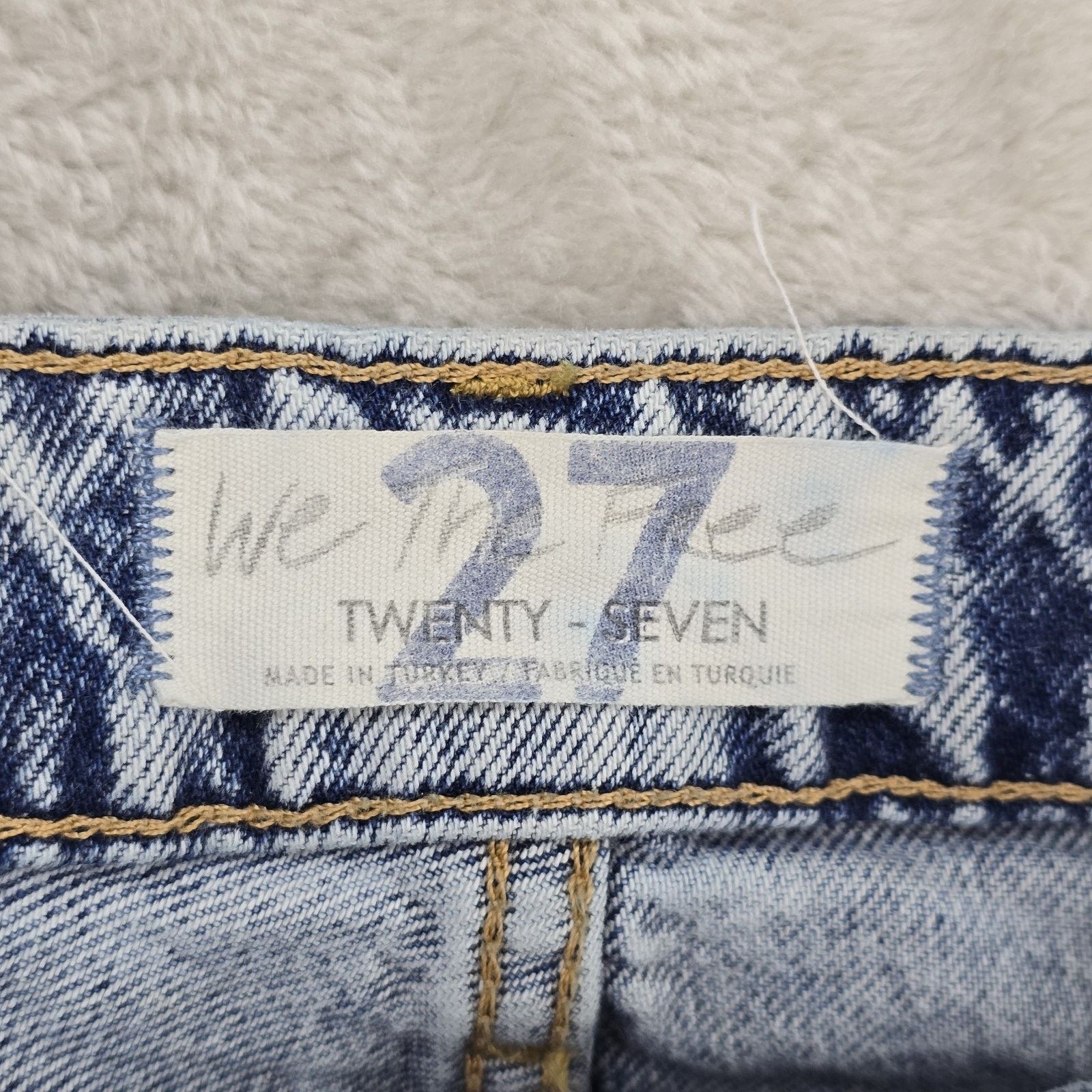Free People We The Free Jeans Womens 27 Straight Leg Distressed 27x32 Size 27" / US 4 / IT 40 - 6 Thumbnail