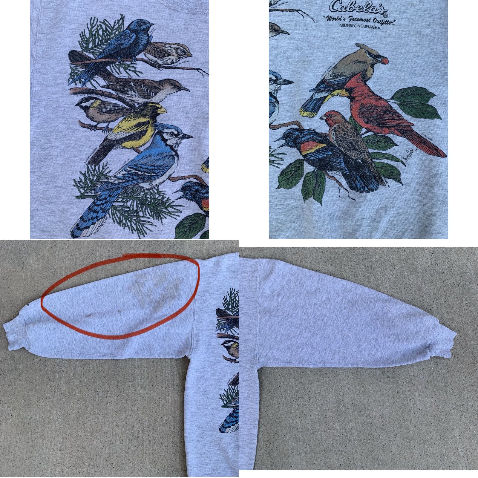 Vintage Vintage Cabela’s World’s Foremost Outfitter Sidney Nebraska Graphic Sweatshirt Long Sleeve Pullover Men L Gray Birds Nature 1989 Vintage Cats? Size US L / EU 52-54 / 3 - 9 Thumbnail
