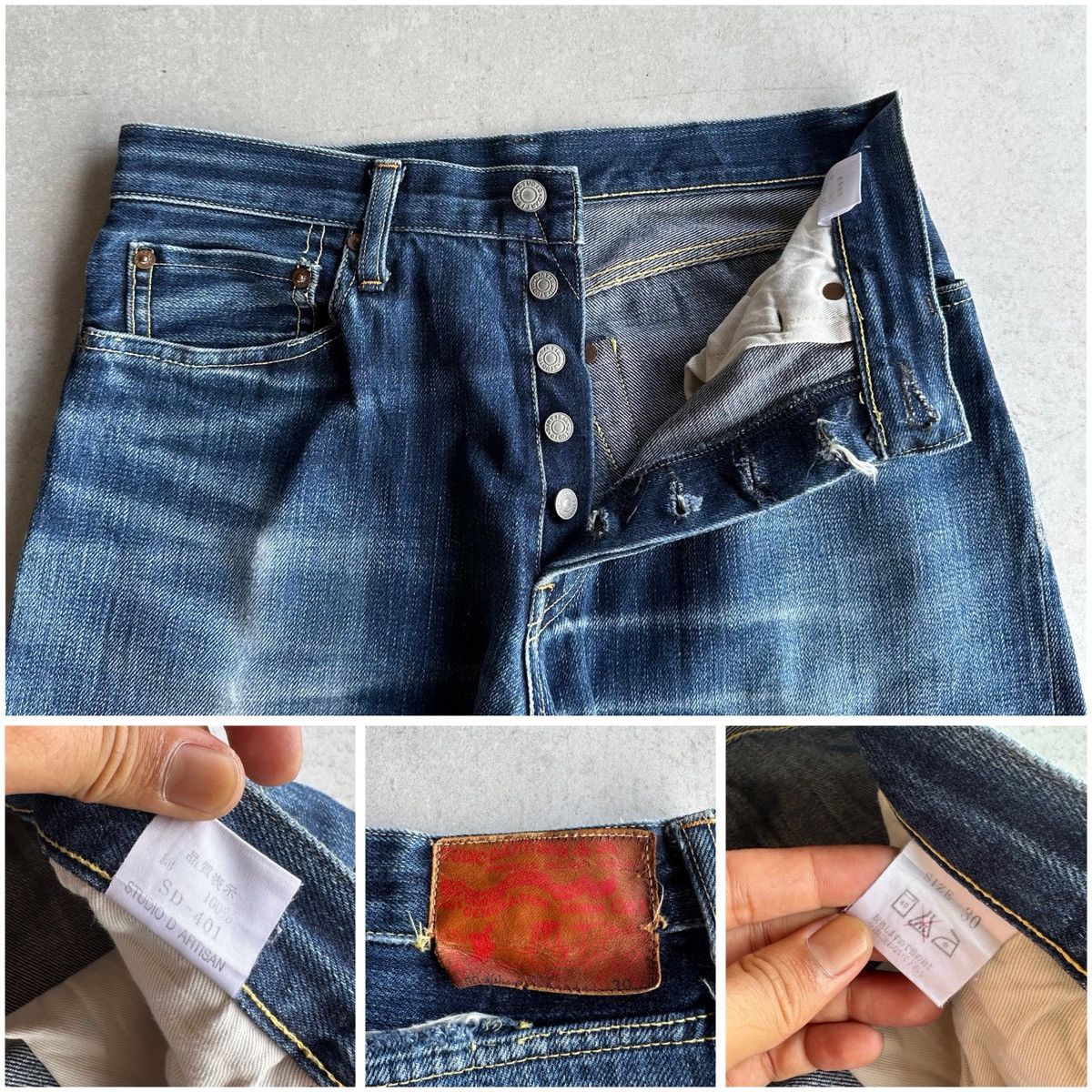 Studio D'Artisan SICKSS! Vintage STUDIO D ARTISAN Denim Lemon Stitch/Selvedge Size US 29 - 24 Thumbnail