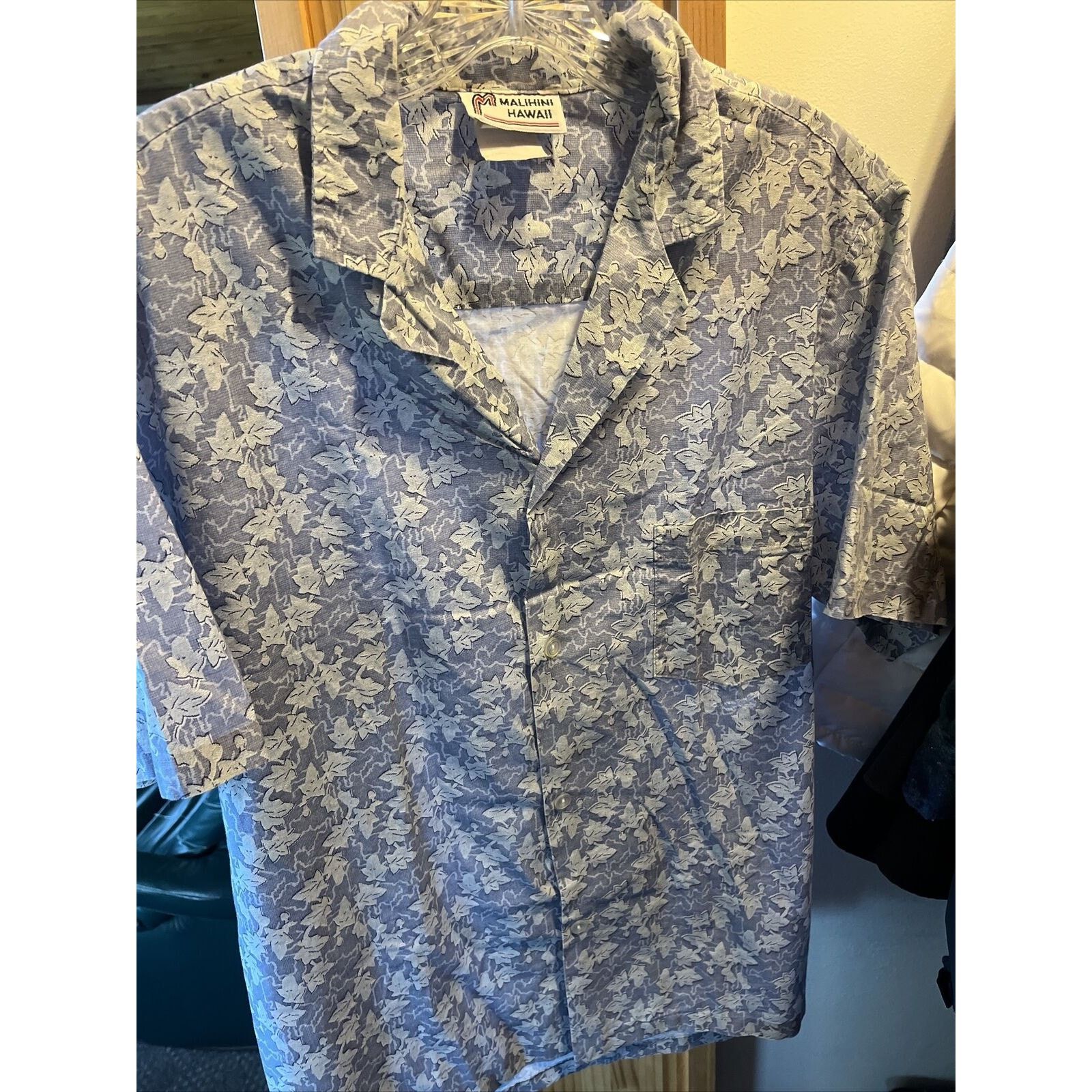 Other Malihini VTG Men’s L Blue Gray Floral Cotton Hawaiian Shirt Size US L / EU 52-54 / 3 - 10 Thumbnail