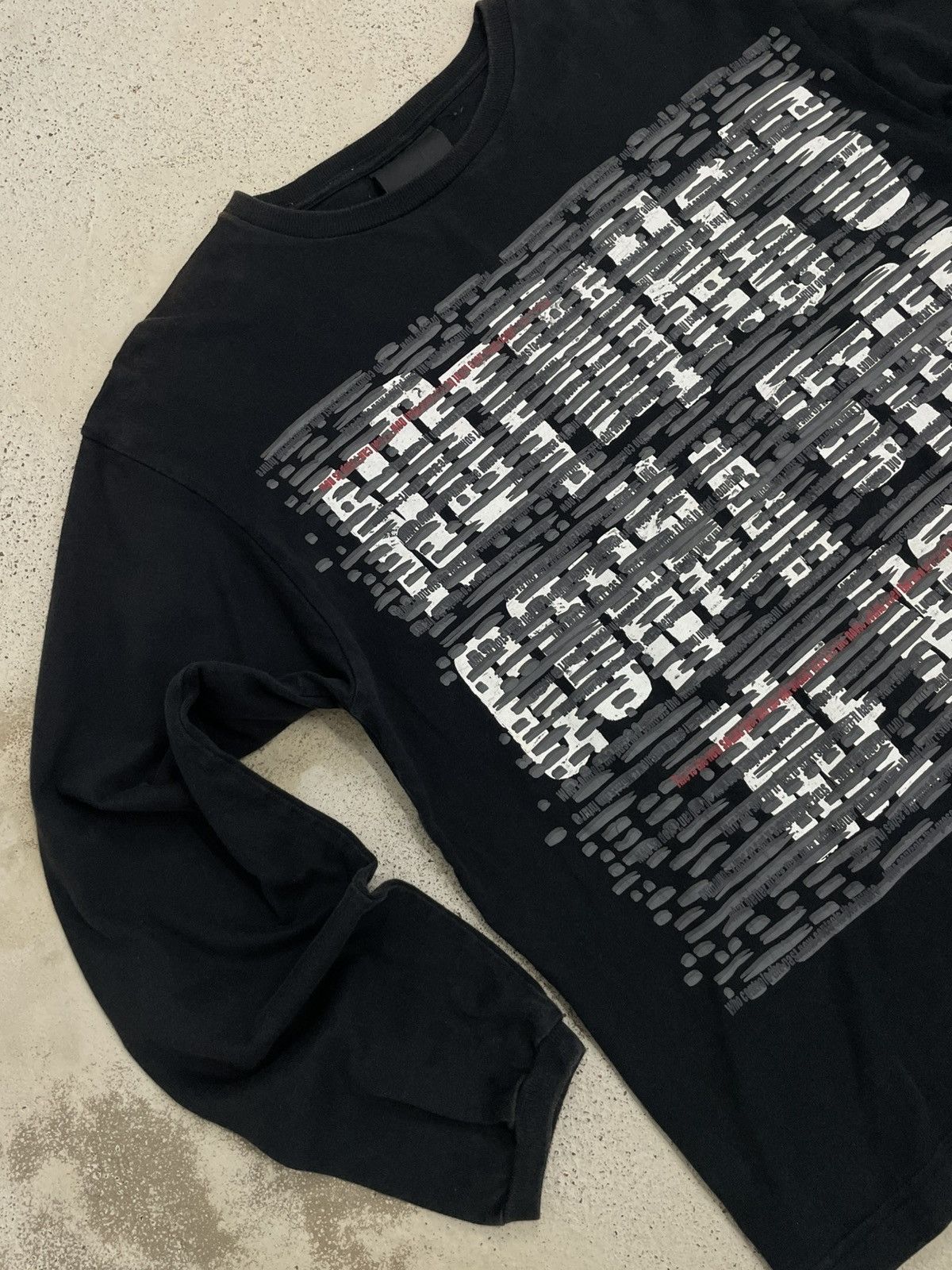 Japanese Brand Vintage 90’s Black Label Faded Wording Life Message Size US L / EU 52-54 / 3 - 3 Thumbnail