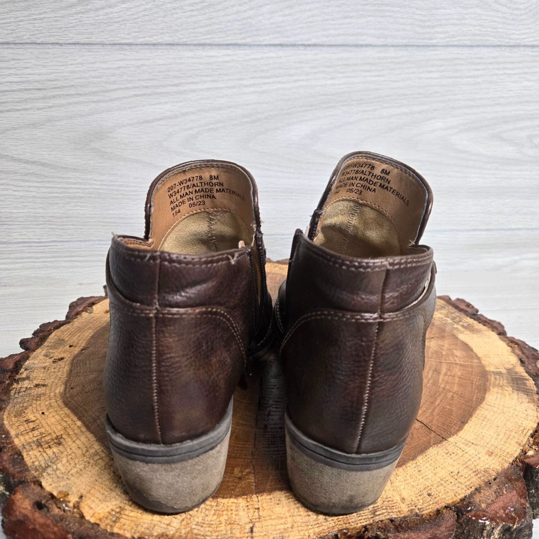 Vintage VINTAGE White Mountain Women's Ankle Boots Slip-On Side Zip Suede Brown Flat 8M Size US 8 / IT 38 - 5 Thumbnail