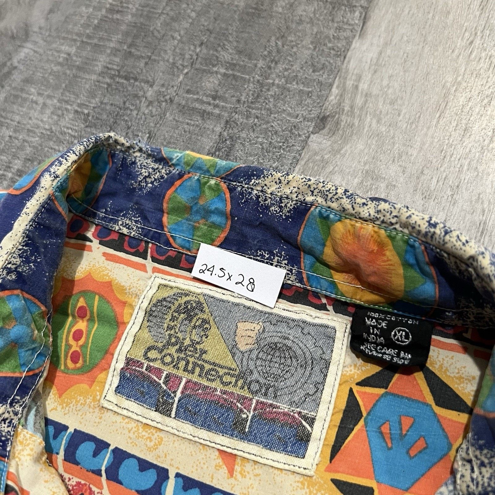 Vintage VTG Pier Connection Astrological Striped Boho Surf Button Up Size US XL / EU 56 / 4 - 4 Thumbnail