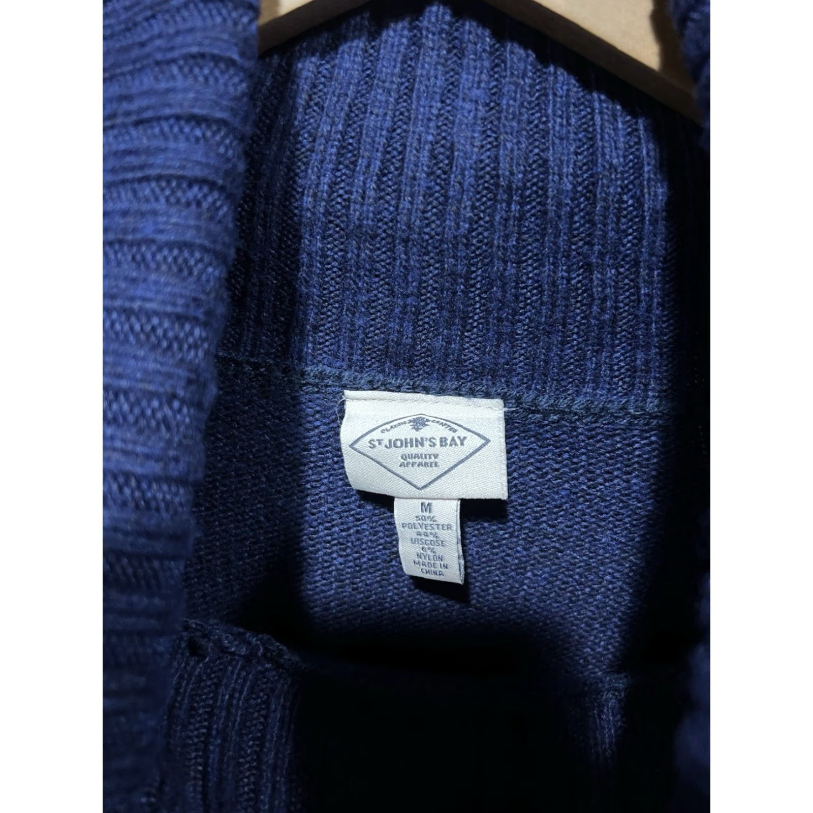 Vintage St. John's Bay Womens Blue Knit Collared Long Sleeve Pullover Sweatshirt Medium Size M / US 6-8 / IT 42-44 - 3 Thumbnail