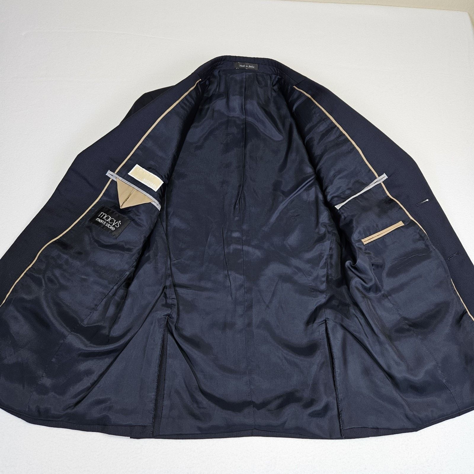Michael Kors Michael Kors Madison Suit Peak Lapel Micro Stripe Black Set Size 38S - 5 Thumbnail