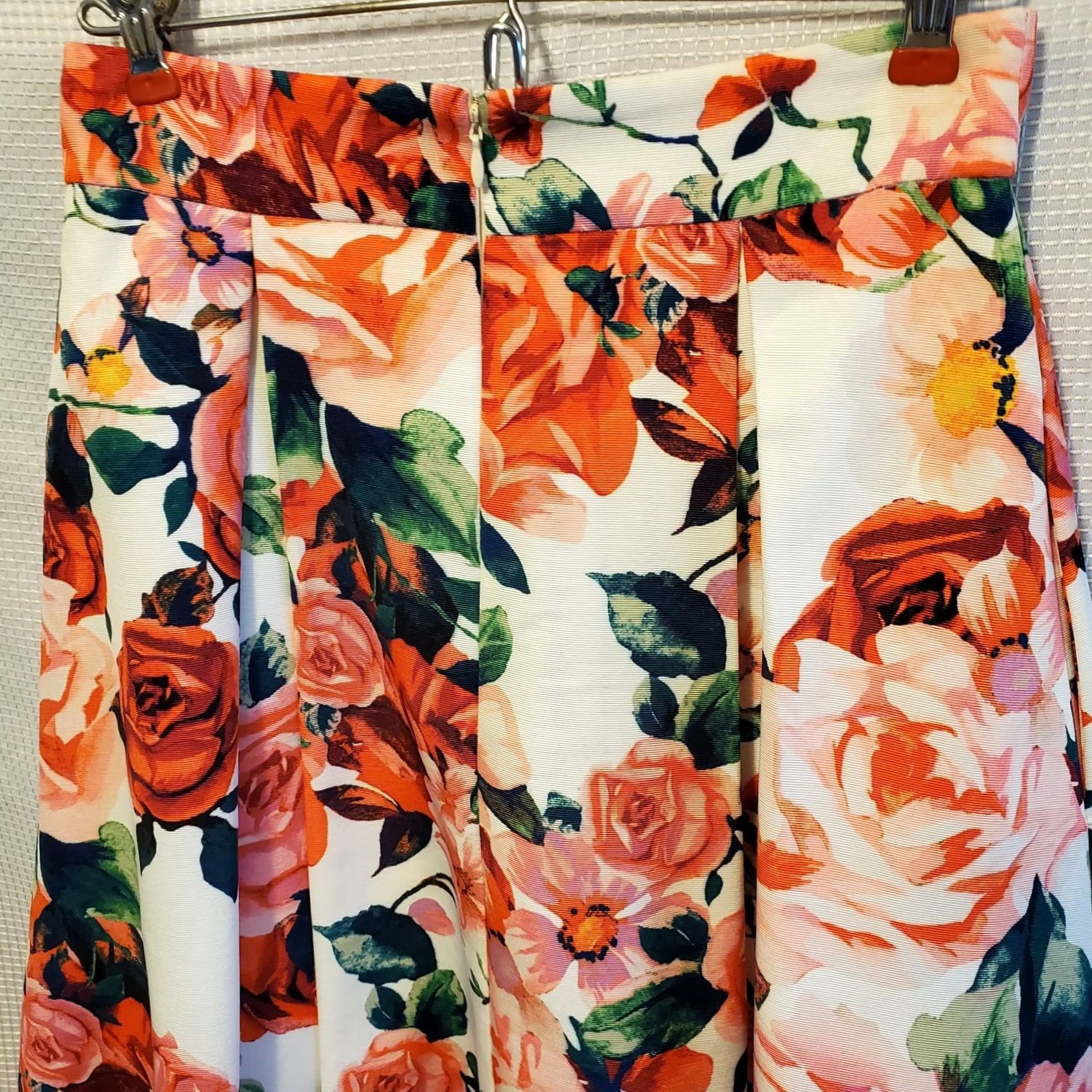 Vintage VINTAGE Eliza J Floral Midi Flounce Party Skirt Jacquard Roses Tulle Underlay Sz 4 Size 27" / US 4 / IT 40 - 5 Thumbnail