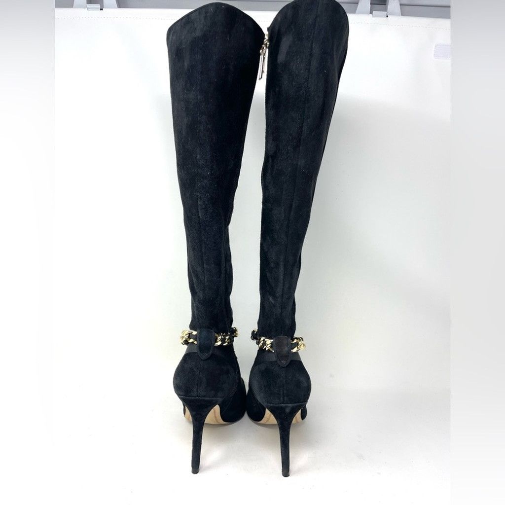 Karl Lagerfeld Karl Lagerfeld Maryam Black Suede Heeled Boots Size 7/ 37.5 Size US 7 / IT 37 - 6 Thumbnail