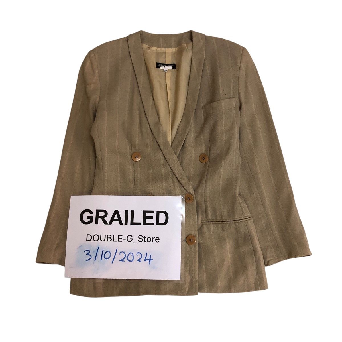 Giorgio Armani 📌Vintage Giorgio Armani Y Collar Coats Jacket Button Size US M / EU 48-50 / 2 - 1 Thumbnail