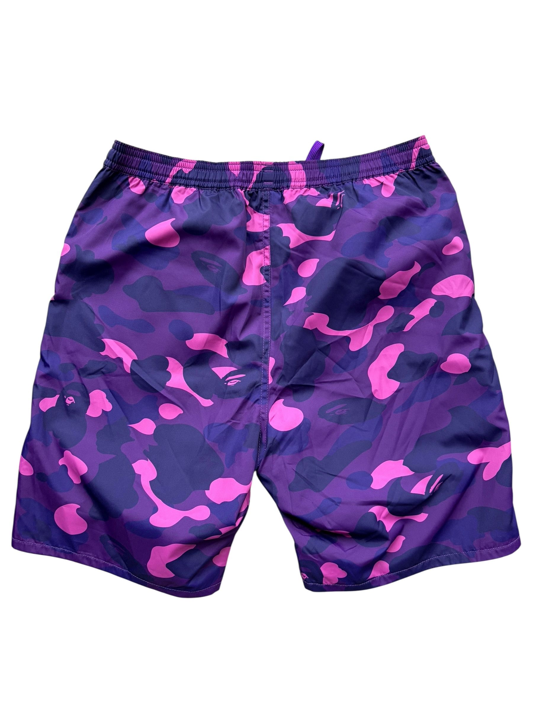 Bape Bape Purple Camo Navy Shark Reversible Shorts Size US 32 / EU 48 - 2 Thumbnail