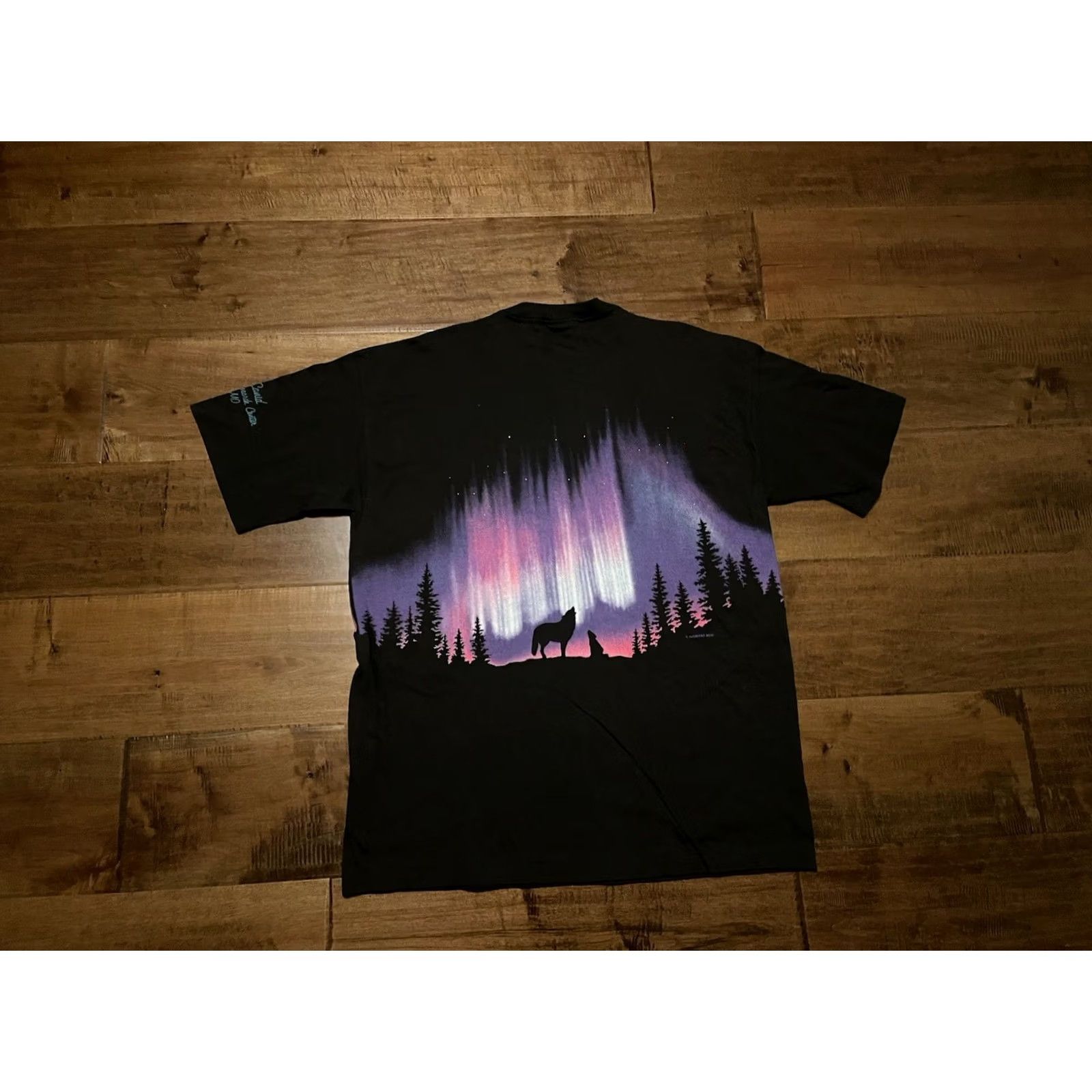 Vintage VINTAGE Signal Endangered Wolf Center Wild Canid Survival All Over T-Shirt Adult XL Black 90s Mens Size US XL / EU 56 / 4 - 4 Thumbnail