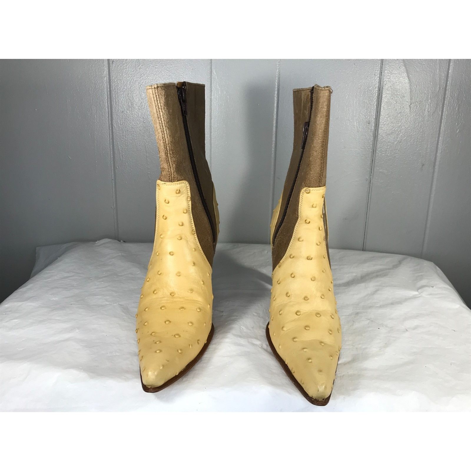 Other VTG El Canelo Floral Embroidered Ostrich Womens High Heel We Size US 6.5 / IT 36.5 - 5 Thumbnail