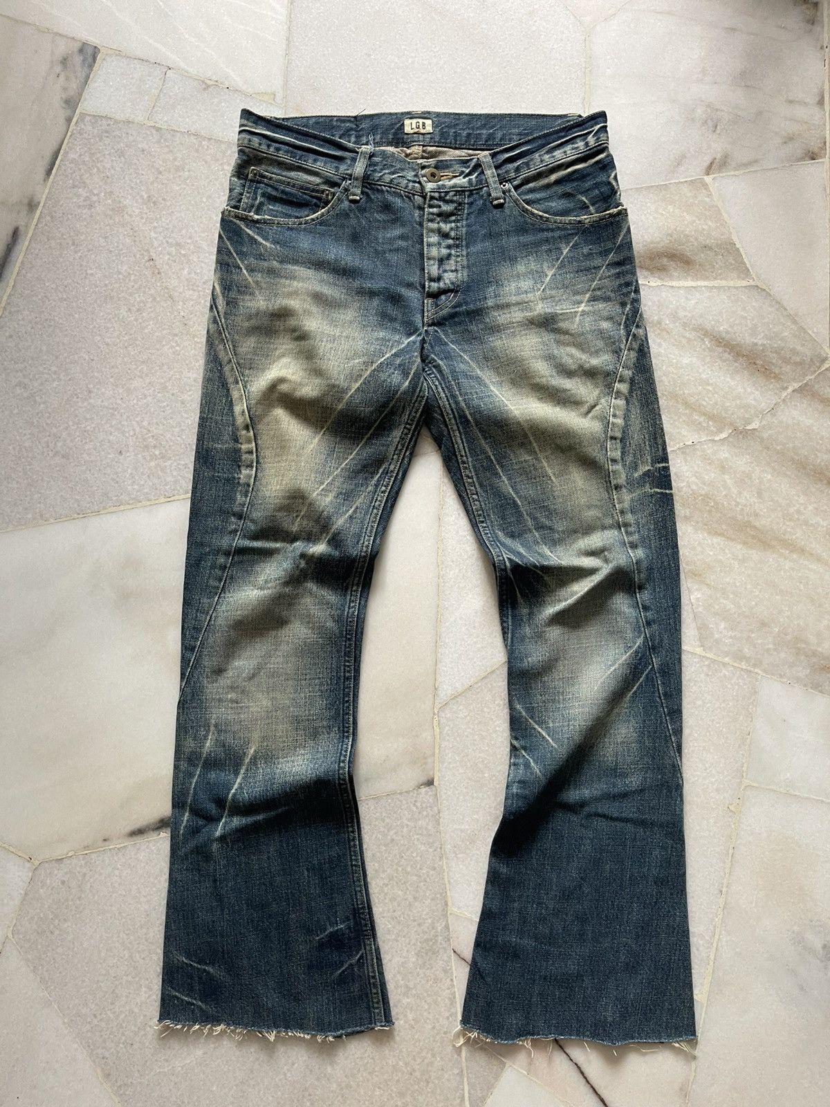 Le Grande Bleu (L.G.B.) L.g.b Wolf Denim Jeans Flare Size US 29 - 3 Thumbnail